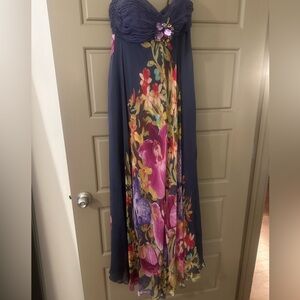 Jovani - silk strapless gown